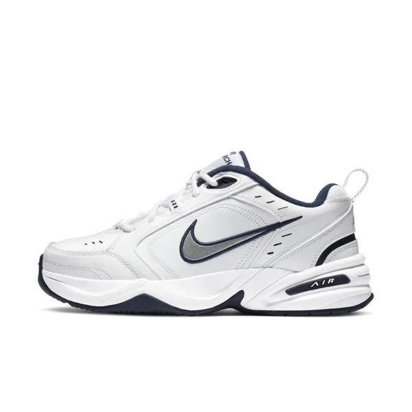 Nike Air Monarch IV Men's Training Shoes - White/Navy/Silver