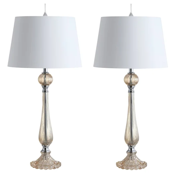 Jonathan Y Chloe 32.5 in. Champagne Glass LED Table Lamp (Set of 2)