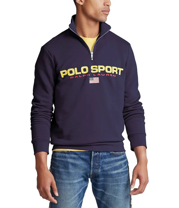 Polo Ralph Lauren Navy Fleece Polo Sport Half-Zip Sweatshirt
