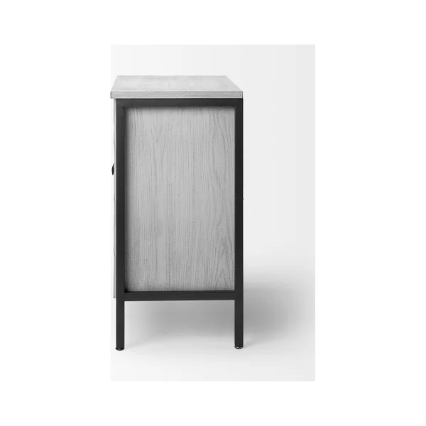 Mercana Savannah I Wood & Iron 2 Door Cabinet in White