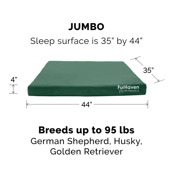 FurHaven Deluxe Mattress Dog Bed - Indoor/Outdoor Oxford Cooling Gel Foam, Forest, Jumbo