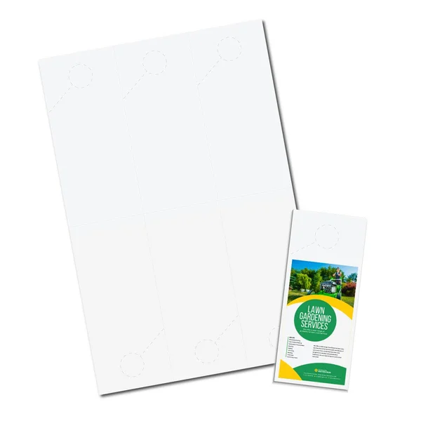 Blanks USA Micro-Perforated Standard Door Hanger (Sunfish Yellow - 1500 Door Hangers, 65 lb. Timberline Cover)
