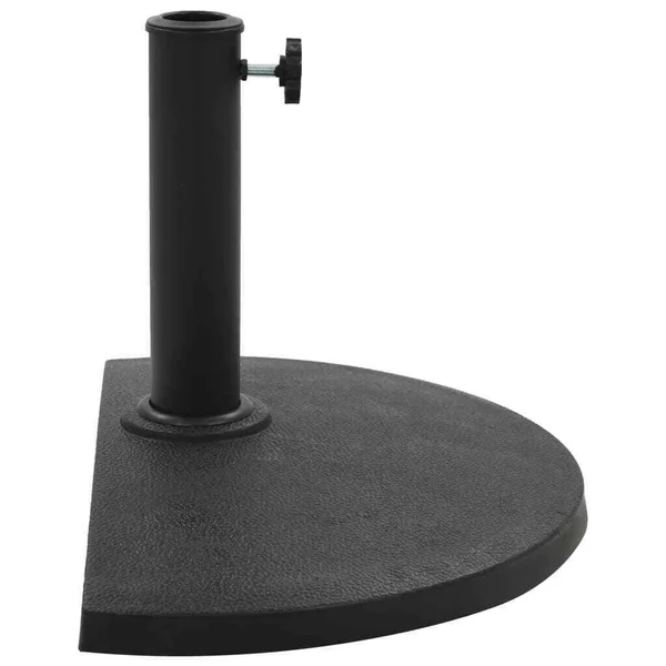 vidaXL Parasol Base Half Round Polyresin 19.8 lbs Black - 45198
