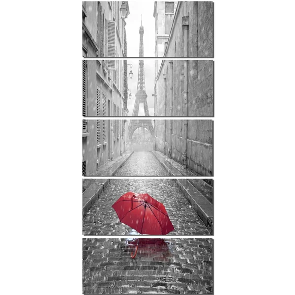 Designart &Eiffel View from Paris Street & Cityscape Photo Canvas Art Print, Size: 30 inch x 40 inch