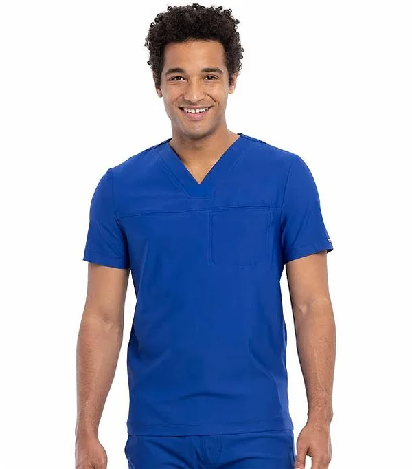 Cherokee Form Men's V-Neck Scrub Top CK885 (Galaxy Blue - XX-Large)