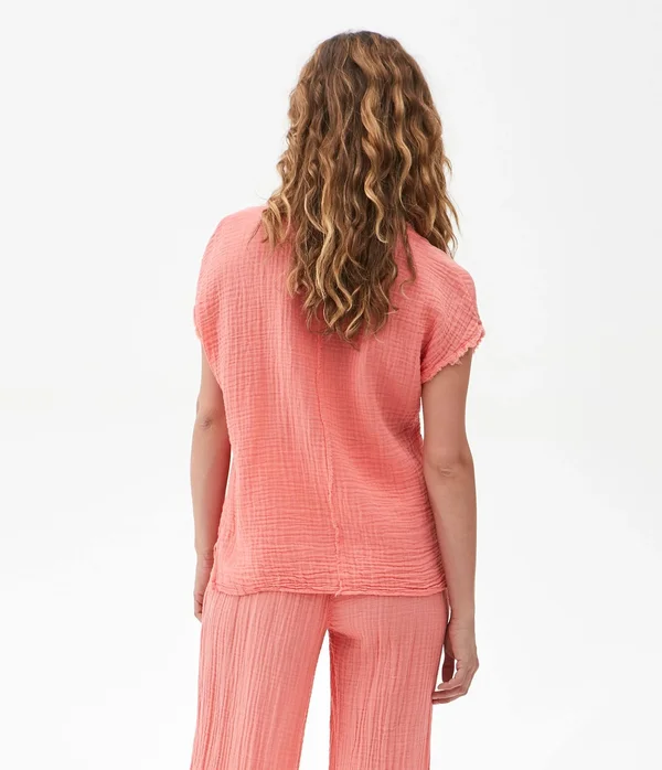 Michael Stars Women's Draya V-Neck Top in Pink, Size Xs