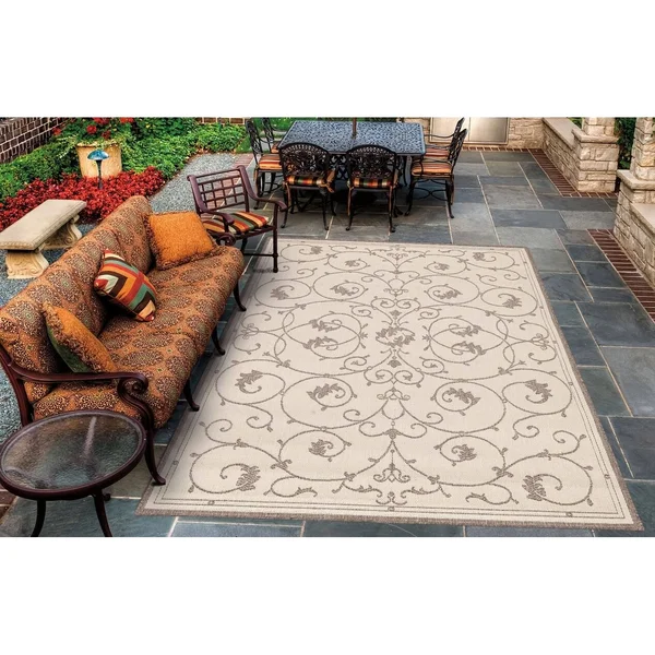 Pergola Savannah Indoor/ Outdoor Area Rug - 5&10x22 x 9&2x22 - Champagne/Taupe