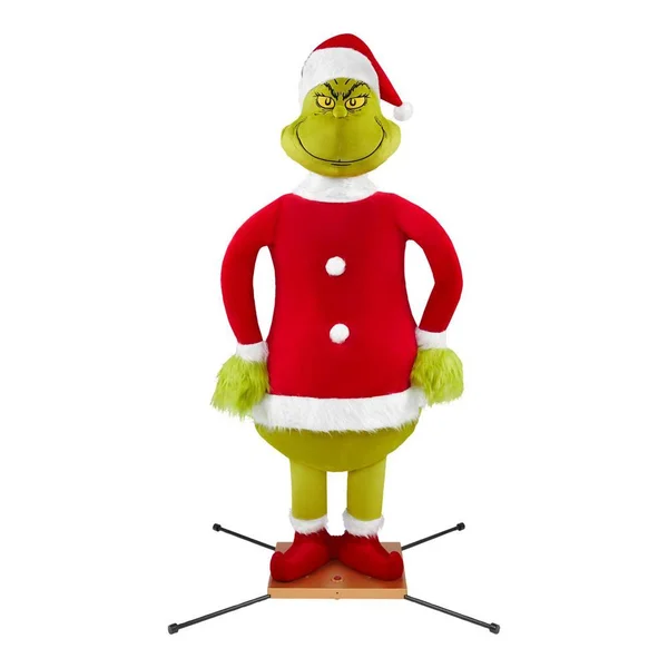 Dr. Seuss 68.9 in Animated Christmas Grinch with Sound Yard Sculpture
