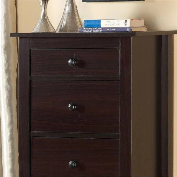 Furniture of America Weller 5 Drawer Accent Chest in Espresso