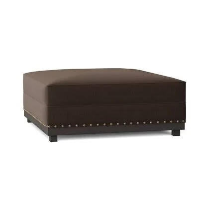 Alexie Ottoman Red Barrel Studio Body Fabric: Encore Espresso, Leg Color: Briar Smoke