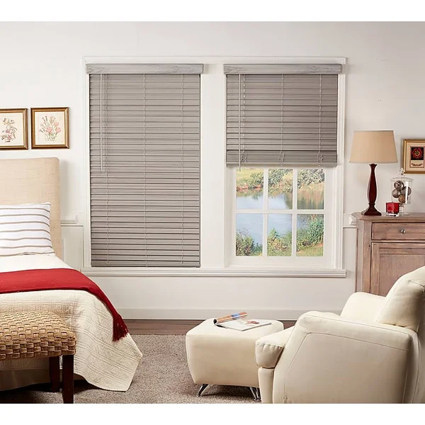 St. Charles Room Darkening 45.5x22 x 64x22 Cordless Faux Wood Blind in Grey