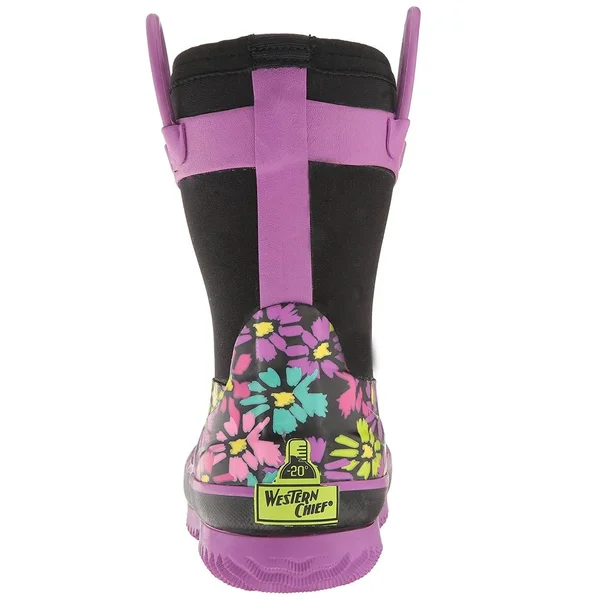 Girls Western Chief Daisy Shower Rain Boots Black