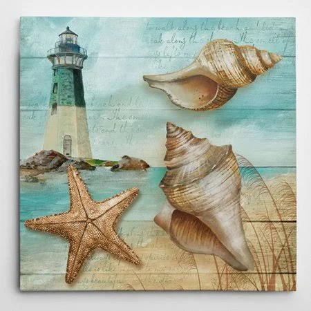 Wexford Home Premium &Shore& by Conrad Knutsen Graphic Art on Wrapped Canvas - Beige
