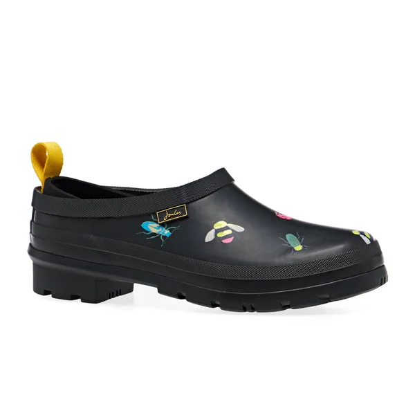 Joules Pop Ons Womens Wellington Boots - Black Bugs