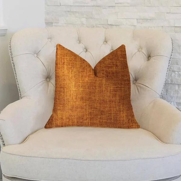 Plutus Marmalade Brown and Gold Luxury Throw Pillow 20x22L x26x22W