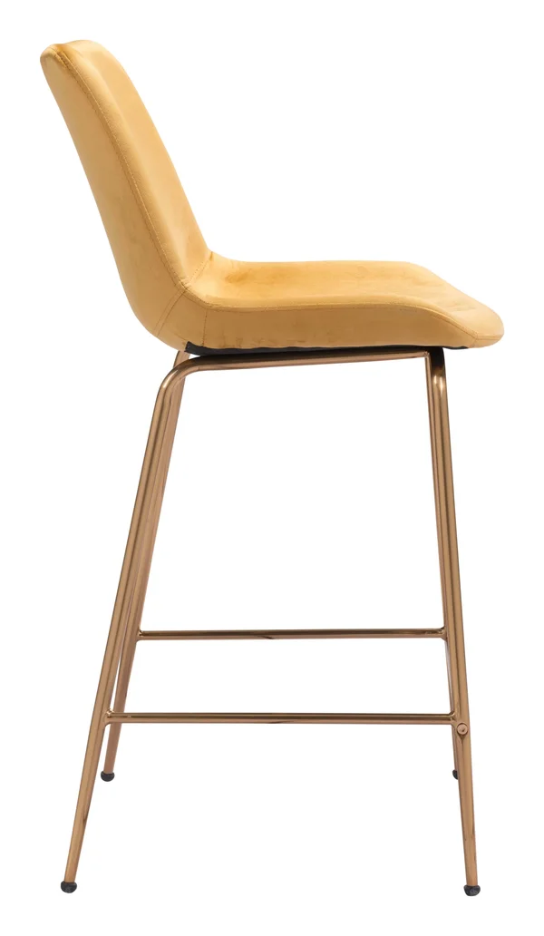 Zuo Modern Tony Counter Chair Yellow & Gold