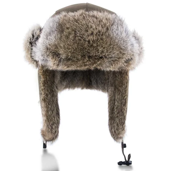 Walrus Hats Genuine Rabbit Fur Brown Trapper Hat - Brown - Large