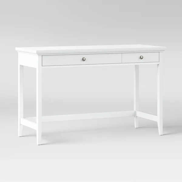 Carson Wood Writing Desk with Drawers White - Threshold