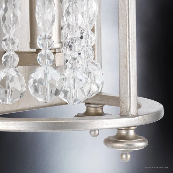 Urban Ambiance Luxury Luxe Wall Sconce, Size: 13-5/8 inchh x 8-1/4 inchw, with Transitional Style Elements, Antique Silver Finis