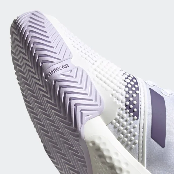 Adidas Women's SoleCourt Tennis Shoes (White/Tech Purple/Legacy Purple)