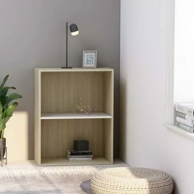 Elmasall Standard Bookcase Ebern Designs Color: White/Sonoma Oak