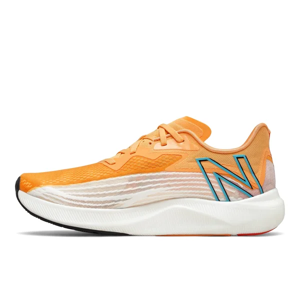 New Balance Men's FuelCell Rebel V2 White with Habanero - 16, D