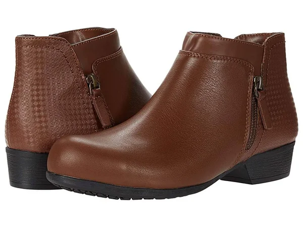 Rockport Works Carly Alloy Toe Work Bootie 6.5 Women's Brown Shoe