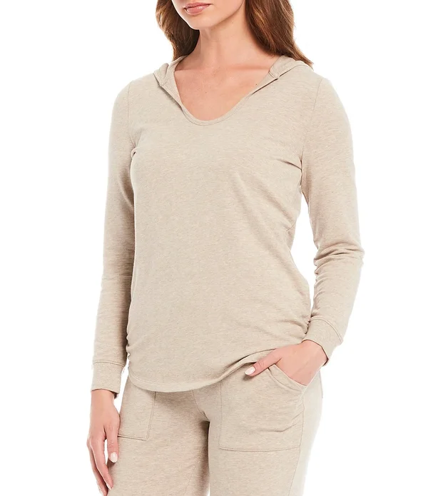 Barefoot Dreams Malibu Collection Luxe Lounge Scrunch Hoodie, Size 3X, He Oatmeal