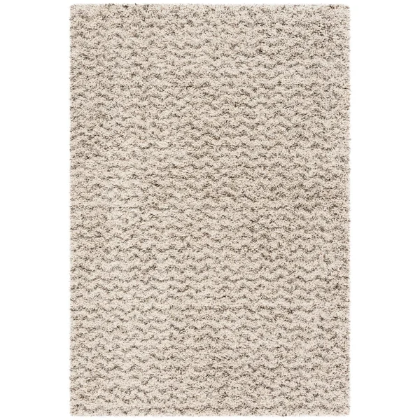 Safavieh Hudson Shag SGH330A Ivory/Grey 5& x 5& Round Area Rug