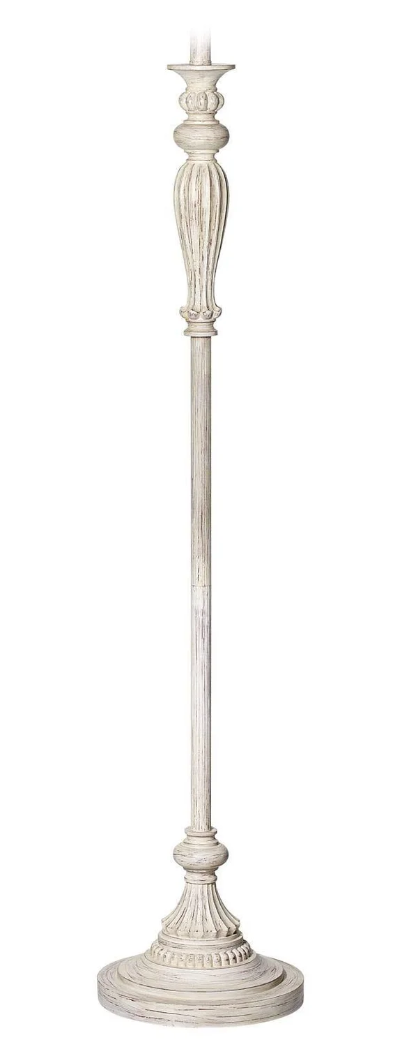 360 Lighting Vintage Chic Floor Lamp Base Antique White for Living Room Reading Bedroom Office