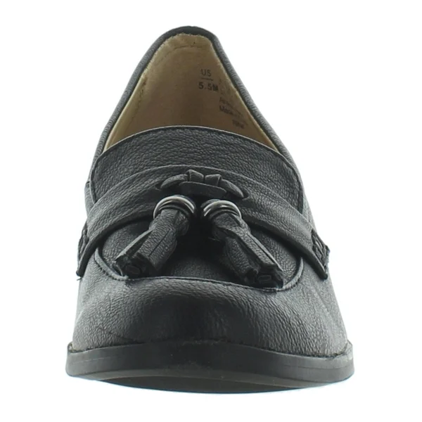 Nina Womens Slip on Menswear Penny Loafers - 9.5, Black Tumbled