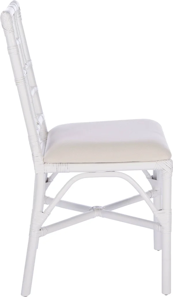 Safavieh Christine Glam Accent Chair w/Cushion, White, Set of 2