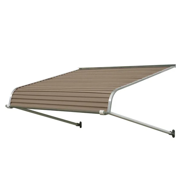 NuImage Awnings 1100 72-in Wide x 42-in Projection Sandalwood Solid Fixed Door Awning in Off-White, K110707207