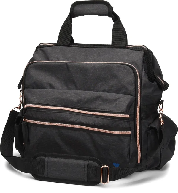 Nurse Mates Charcoal Linen Ultimate Nursing Bag - One Size, 13" x 9" x 14"
