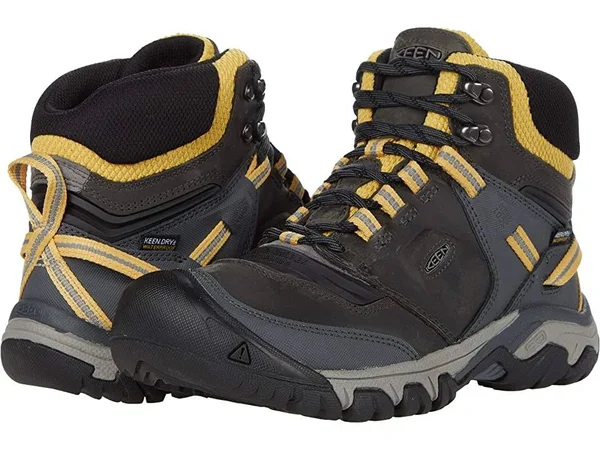 Keen Women's Ridge Flex Mid Waterproof Boot - 8 - Magnet, Ochre