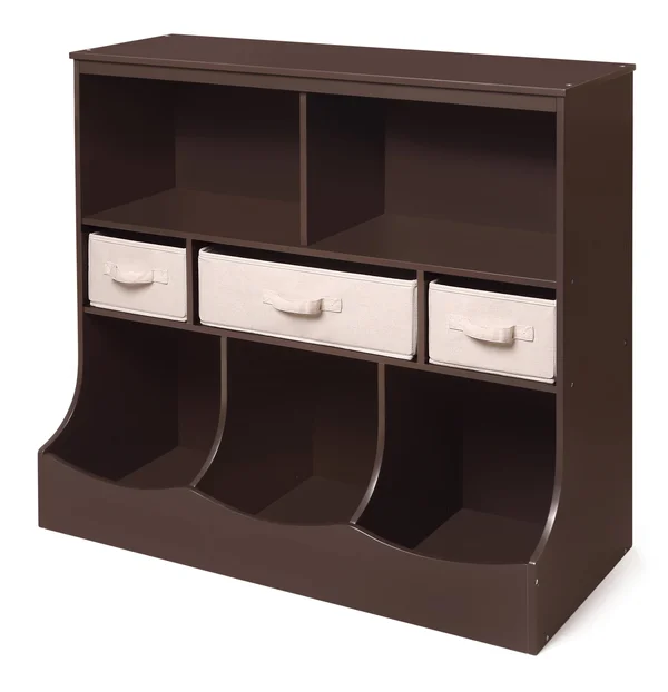 Badger Basket Combo Bin Storage Unit with 3 Baskets - Espresso