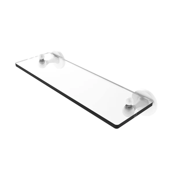 Allied Brass Shadwell Collection 16 inch Glass Vanity Shelf Beveled Edges Matte White