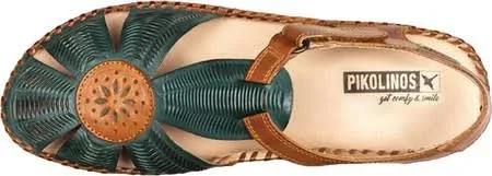 Pikolinos Women's Puerto Vallarta Closed Toe Sandal 655-0575, Size: 35, Emerald Calfskin