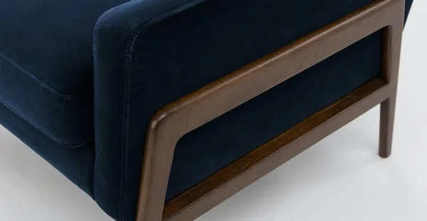 Blue Accent Armchair in Fabric - Article Nord Cascadia Modern Furniture