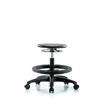 Height Adjustable Lab Stool Inbox Zero Seat Color: Black - Foot Type: Casters