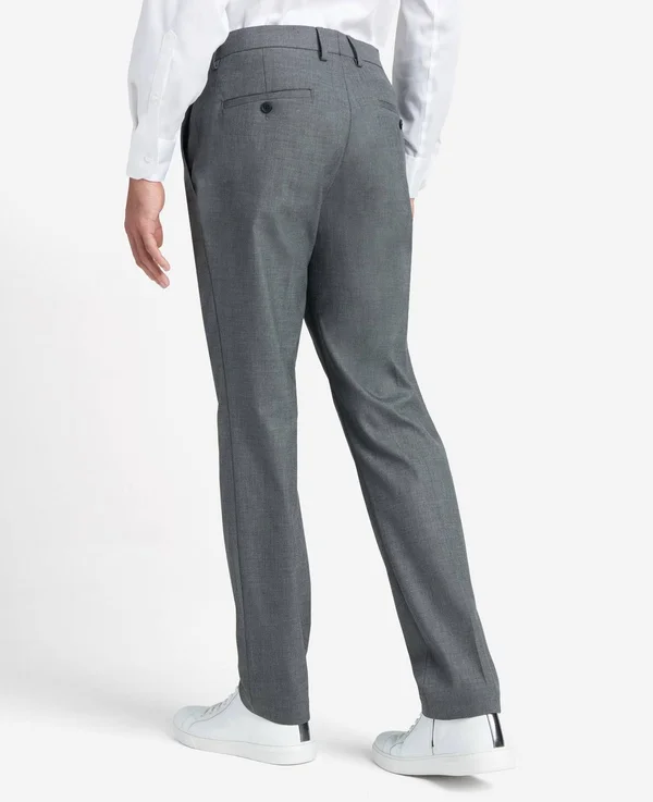 Kenneth Cole Reaction Men's Slim-Fit Stretch Dress Pants - Created for Macy&s - Medium Grey