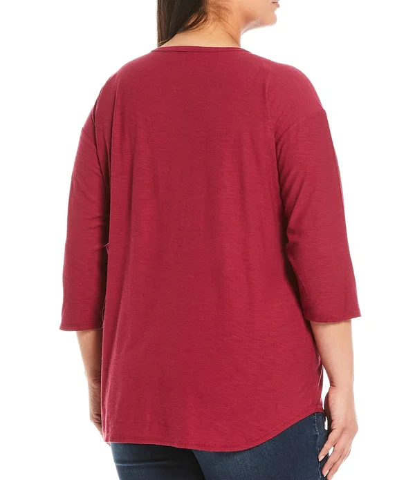 Westbound Plus Size 34 Sleeve Seam Solid Cotton Blend Tee - Womens, 2X, Antique Green - Dillard&s Exclusive