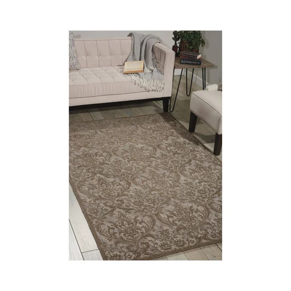 Nourison Damask DAS02 5& x 7& Grey Area Rug