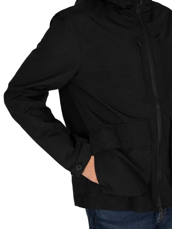 Lyle & Scott Mens&s Hooded Jacket, Jet Black, JK1425V-Z865, Size: M