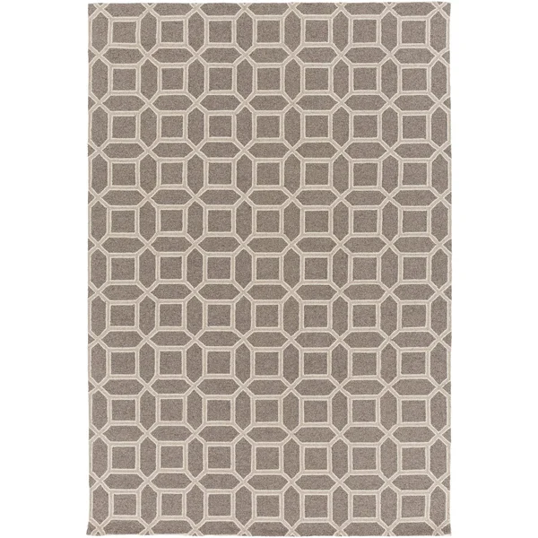 Hand-Hooked Lucile Geometric Wool Area Rug (9& x 13&) Olive