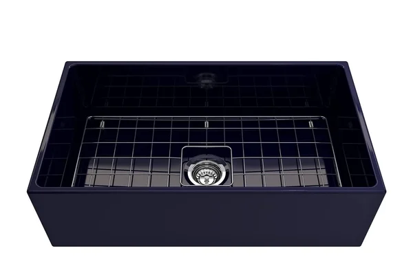 BOCCHI Farmhouse Contempo 33x22 Apron Front Fireclay Single Bowl Kitchen Sink - Sapphire Blue