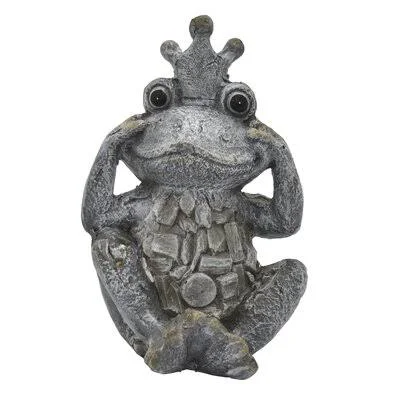 Dingman Frog Statue August Grove Color: Gray