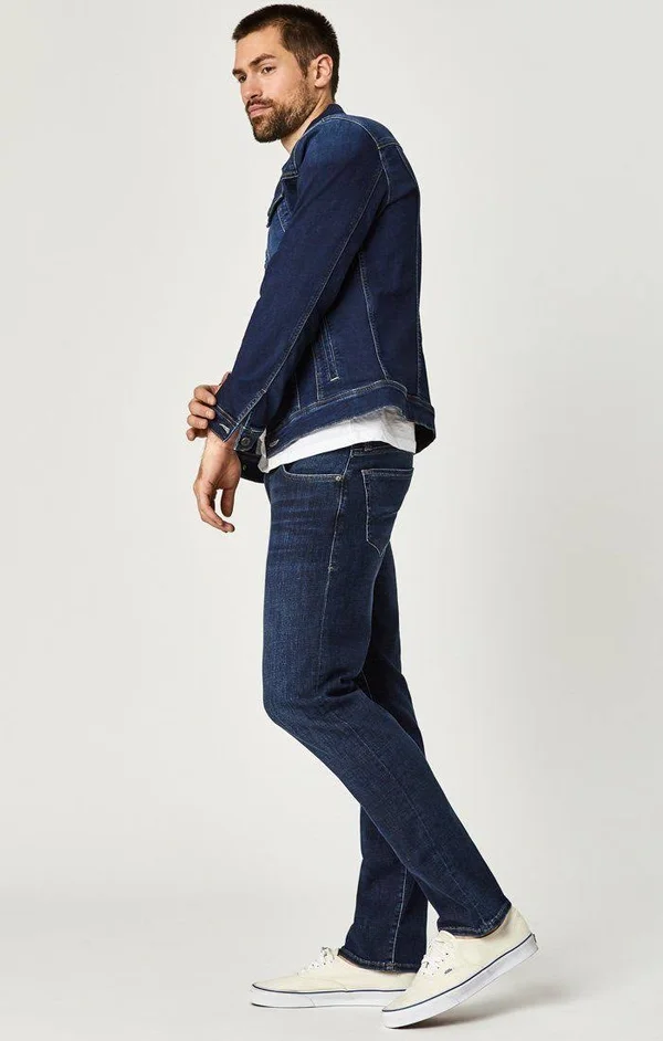 Mavi Men's Zach Straight Leg in Deep Portland, Men's Jeans