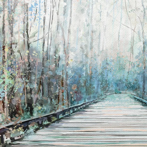 Masterpiece Art Gallery Summer Journey Forest Path by Studio Arts Canvas Art Print, Size: 17 inch x 34 inch