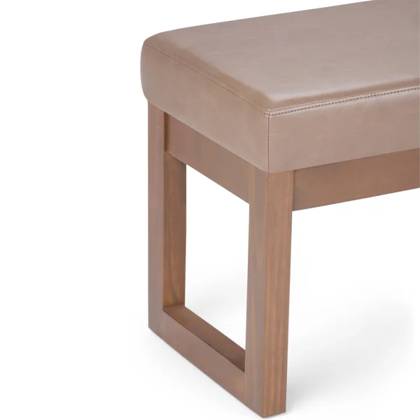 Wyndenhall Madison 26 inch Wide Contemporary Rectangle Ottoman Bench - Stone Grey
